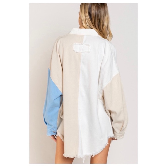 🌷NEW POL Half And Half Design Shacket With Balloon Style Sleeves🌷 - Picture 8 of 10